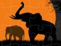 Juego Rompecabezas de silueta de elefante  en línea