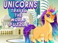 Juego Rompecabezas Unicornios viajan por el mundo  en línea