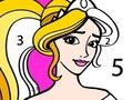 Juego Princesa para colorear por número  en línea