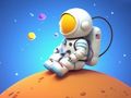 Juego Libro para colorear: astronauta sentado  en línea