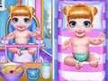 Juego Tiempo de baño encantador de gemelos  en línea