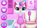 Juego Cuidado diario del gatito unicornio  en línea