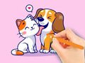 Juego Libro para colorear: perro y gato  en línea