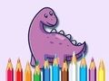 Juego Libro para colorear: dinosaurio con flores  en línea