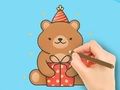 Juego Libro para colorear: Oso de regalo  en línea