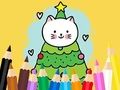 Juego Libro para colorear: gatos y árbol de Navidad  en línea