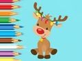 Juego Libro para colorear: lindo reno navideño  en línea
