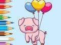 Juego Libro para colorear: Cerdo Globo  en línea
