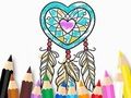 Juego Libro para colorear: Atrapasueños en forma de corazón  en línea