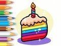 Juego Libro para colorear: pastel de cumpleaños  en línea