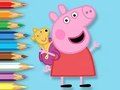 Juego Libro para colorear: Peppa con osito de juguete  en línea