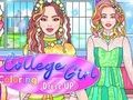 Juego Vestir a una colegiala para colorear  en línea