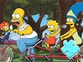 Juego Rompecabezas: La familia Simpson montando a caballo  en línea