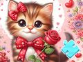 Juego Rompecabezas: Gato con lazo  en línea