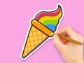 Juego Libro para colorear: helado de arcoíris  en línea