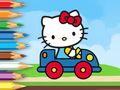 Juego Libro para colorear: Hello Kitty conduciendo un coche  en línea