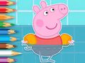 Juego Libro para colorear: Peppa nadando  en línea
