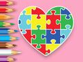 Juego Libro para colorear: Rompecabezas de corazones  en línea