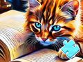 Juego Rompecabezas: lectura de gatos  en línea