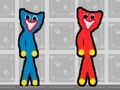 Juego Huggy de palo rojo y azul  en línea