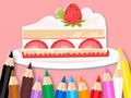 Juego Libro para colorear: pastel de fresas  en línea