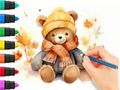 Juego Libro para colorear: Oso de otoño  en línea