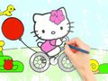 Juego Libro para colorear: Hello Kitty en bicicleta  en línea