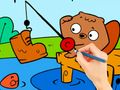 Juego Libro para colorear: Ardilla pescando  en línea