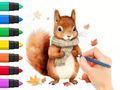 Juego Libro para colorear: Ardilla de otoño  en línea