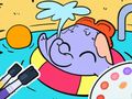Juego Libro para colorear: nado con elefantes  en línea