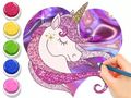 Juego Libro para colorear: Unicornio resplandeciente  en línea