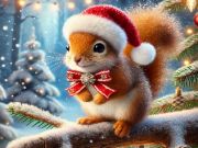 Juego Lindos rompecabezas de animales navideños  en línea