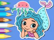 Juego Libro para colorear: medusa, sirena  en línea