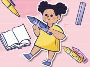 Juego Prueba para niños: Historia de papelería  en línea
