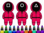 Juego Libro para colorear: máscara de juego de calamar  en línea