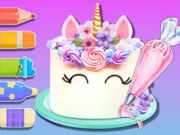 Juego Libro para colorear: pastel de unicornio  en línea