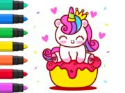 Juego Libro para colorear: Cupcake de unicornio  en línea