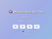 Juego Prueba de habilidad de multiplicación en línea