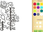 Juego Butterflies y flores para colorear para niños en línea