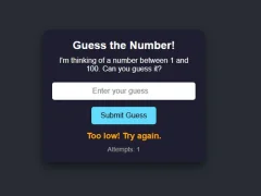 Juego Number Guessing en línea