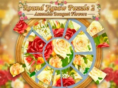 Juego Round jigsaw Puzzle 2 - Assemble Bouquet flowers en línea