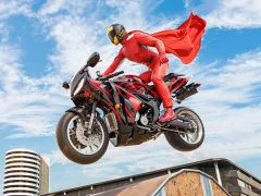 Juego Real Motorbike Super Hero Stunt 3D en línea