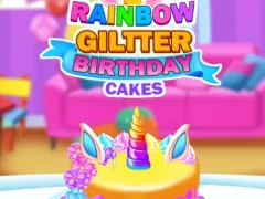 Juego Rainbow Glitter Birthday Cakes en línea
