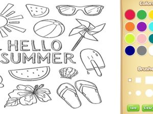 Juego Hola Libro para colorear de verano para niños en línea