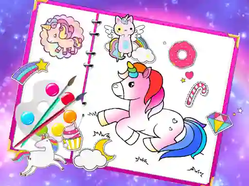 Juego Fabulous Cute Unicorn Coloring Book en línea