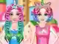 Juego Princesses Rainbow Unicorn Hair Salon en línea