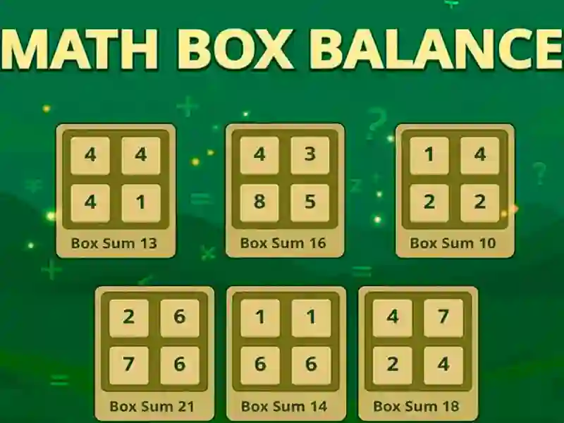 Juego Math Box Balance en línea