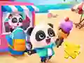 Juego Jigsaw Puzzle: Baby Panda Ice Cream Car en línea