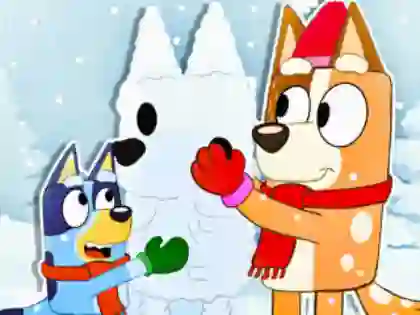 Juego Jigsaw Puzzle: Bluey Christmas Snowman en línea