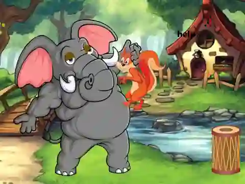 Juego Squirrel Trapped To Giant Elephant en línea